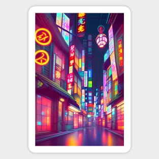 Tokyo Neon Anime Japan Night Light Vibes <3 Sticker